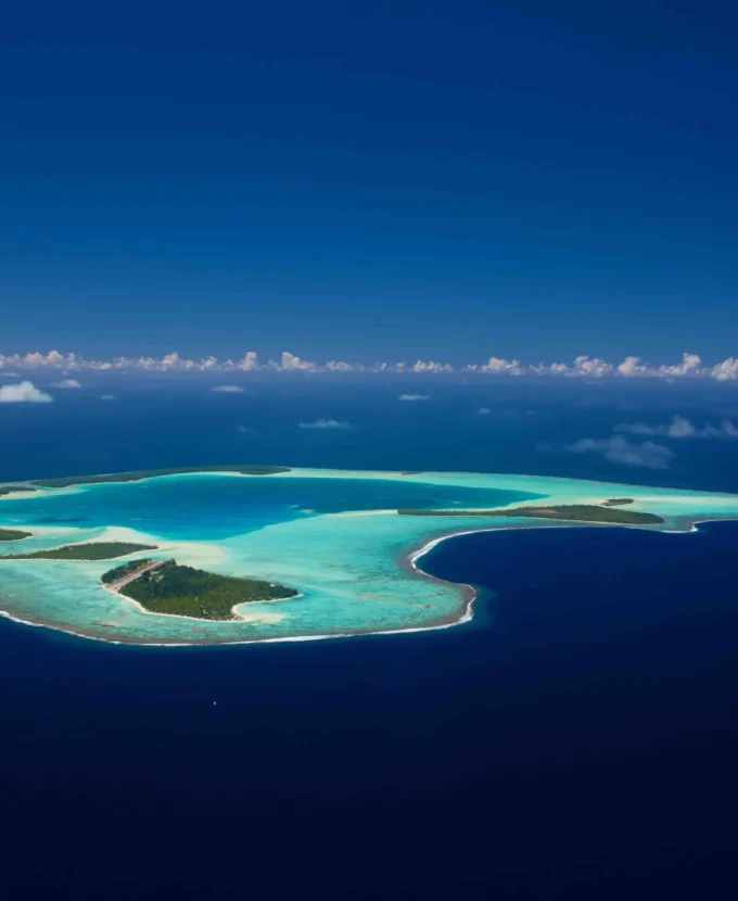 Vue aérienne sur l'atoll de Tetiaroa © Tahiti Tourisme